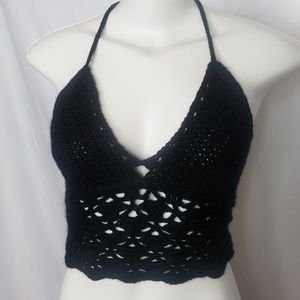 Crotchet black crop top